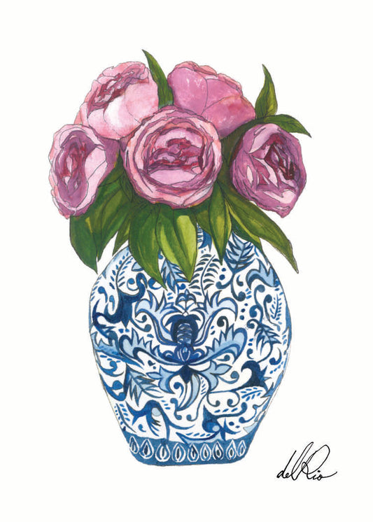 "Pink Peonies" Watercolor Print